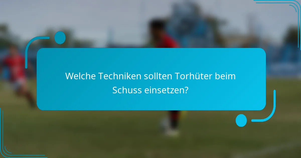 Welche Techniken sollten Torhüter beim Schuss einsetzen?